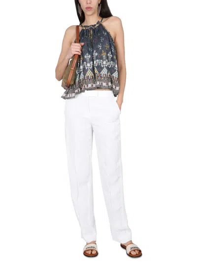 Isabel Marant Étoile Flared Geometric-print Halterneck Top