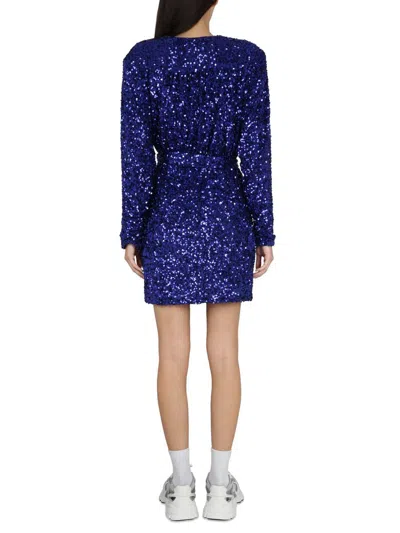Rotate Birger Christensen Rotate Deep V-neck Sequined Evening Dress With Adjustable Belt