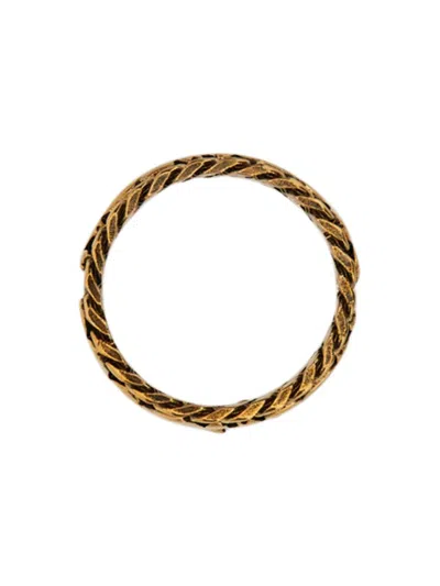 Alexander Mcqueen Chain Detail Embellished Band Ring In Gold