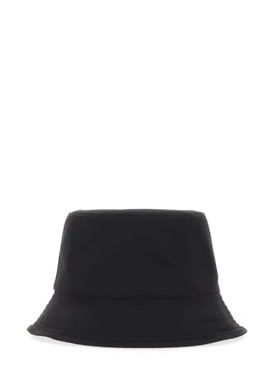 Alexander Mcqueen Black And White Reversible Bucket Hat With Logo Embroidery In Polyamide Man