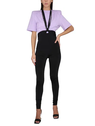 Attico Jewel Cut-out Cotton T-shirt