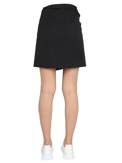 Alexander Mcqueen Asymmetric Wool Miniskirt