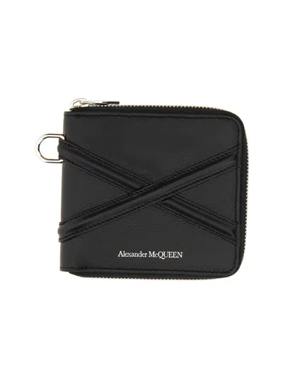 Alexander Mcqueen Mini Harness Wallet With Zipper Closure