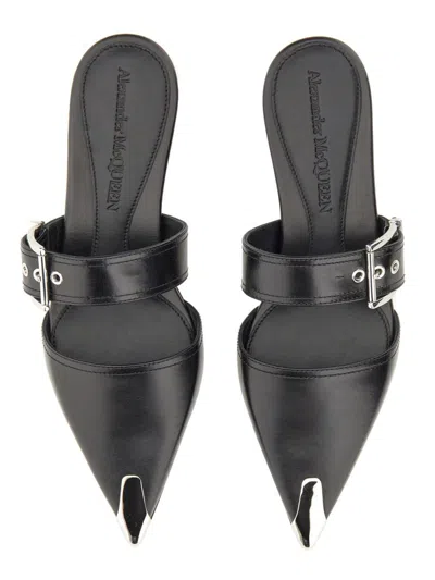 Alexander Mcqueen 10mm Punk Leather Mules