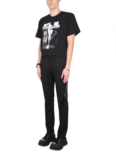 Alexander Mcqueen Wool Trousers Striped Sides
