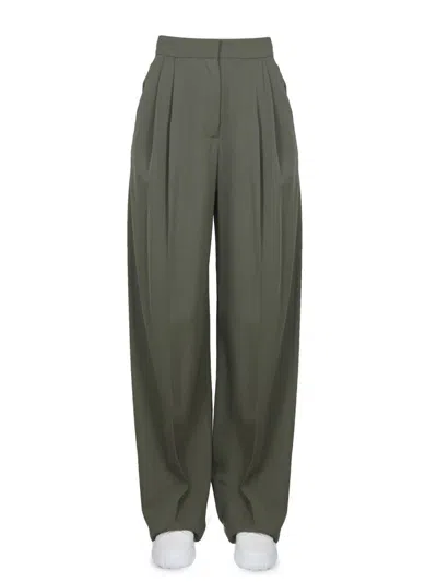 Alexander Mcqueen High Waist Wide Leg Trousers With Belt Loops