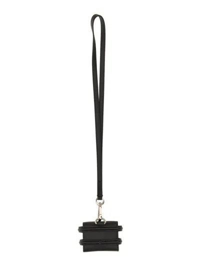 Alexander Mcqueen Black Airpods Pro Case With Harness Detail In Leather Man