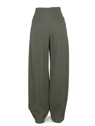 Alexander Mcqueen High Waist Wide Leg Trousers With Belt Loops