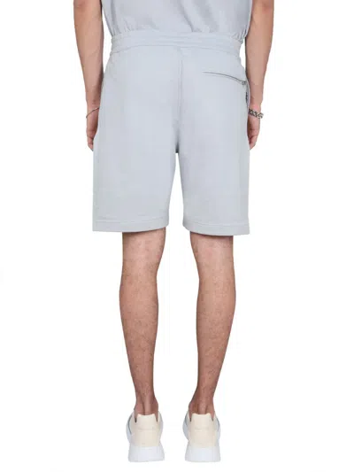 Alexander Mcqueen Men Bermuda Shorts With Graffiti Logo Print
