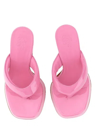 Gia Borghini Woman Thong Sandal Pink Size 8 Leather