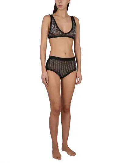 Rabanne High-waisted Briefs Embellished With Beads