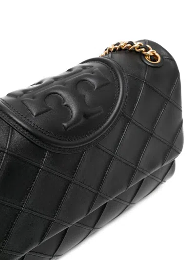 Tory Burch Soft Leather Shoulder Bag With Chain-link Strap In Black