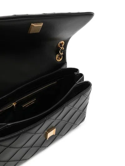 Tory Burch Soft Leather Shoulder Bag With Chain-link Strap In Black