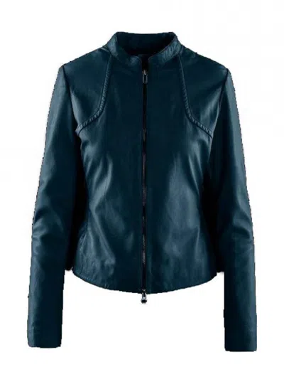 Bomboogie - Jwsamaplmu Blue Leather Jacket