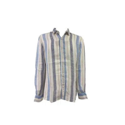 Bob - Shirt Lino A Righe Blu/beige P24tutor288
