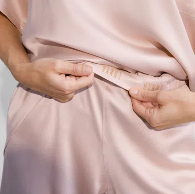 Lunya Washable Silk Tee Pant Set In Delicate Pink