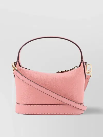 Michael Kors Logo Frontal Leather Handbag With Removable Strap