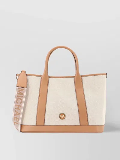 Michael Kors Luisa Canvas And Leather Handbag With Frontal Monogram