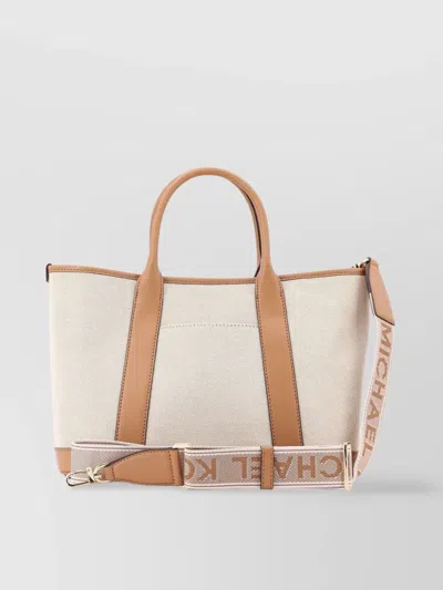 Michael Kors Luisa Canvas And Leather Handbag With Frontal Monogram