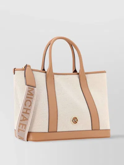 Michael Kors Luisa Canvas And Leather Handbag With Frontal Monogram