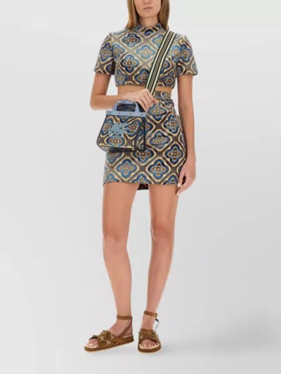 Etro Cropped Top Set High Neckline In Multicolour