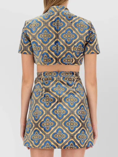 Etro Cropped Top Set High Neckline In Multicolour