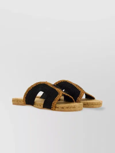 Castaã±er Braided Sole Espadrilles Open Toe In Black