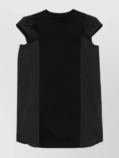 Sacai Jersey Mini Dress With Nylon Inserts