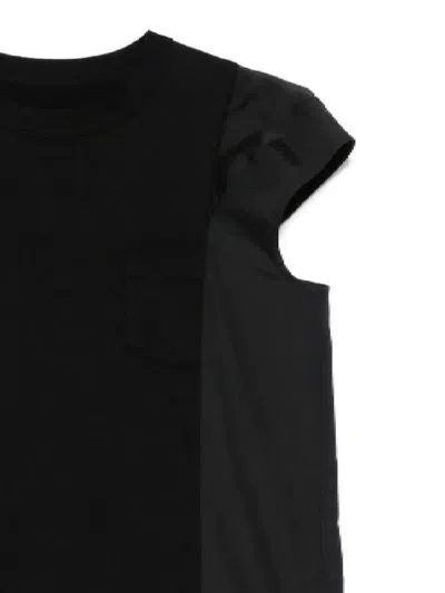 Sacai Jersey Mini Dress With Nylon Inserts