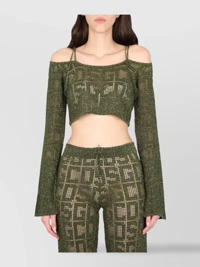 Gcds Monogram Macrame Top With Adjustable Drawstring Closure