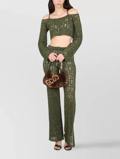 Gcds Monogram Macrame Top With Adjustable Drawstring Closure