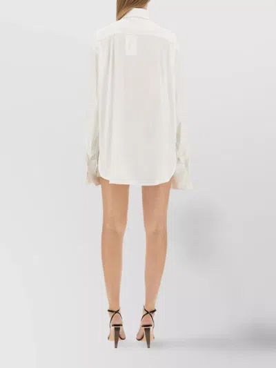 Peter Do Adjustable Tie Collared Shirt With High-low Hem