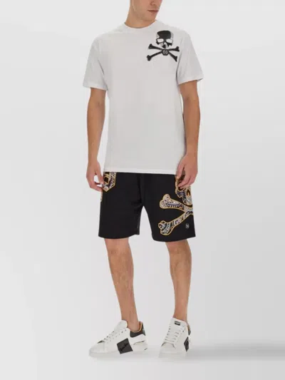Philipp Plein Graphic Skull Logo Crew Neck T-shirt In White