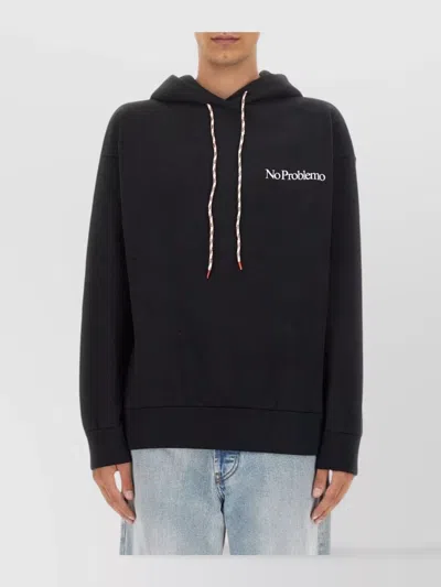 Aries Logo Hooded Sweatshirt Ribbed Finish