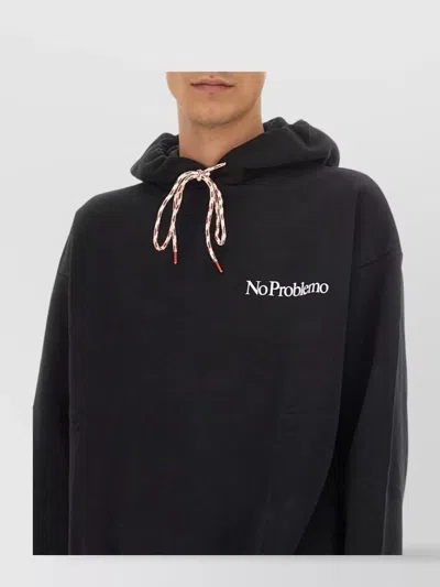 Aries Logo Hooded Sweatshirt Ribbed Finish
