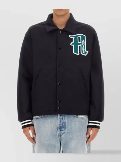 Aries Varsity Jacket In Black