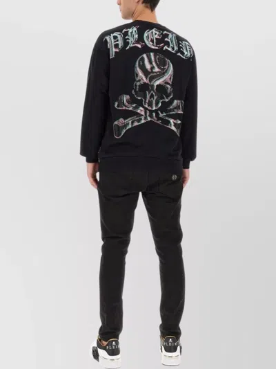 Philipp Plein Man Sweater Black Size Xl Cotton In Black
