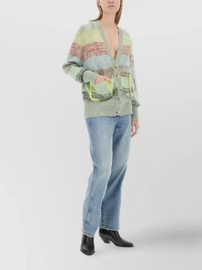 Cormio V-neck Oversize Knitwear Front Pockets In Green