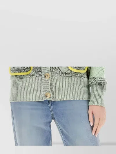 Cormio V-neck Oversize Knitwear Front Pockets In Green