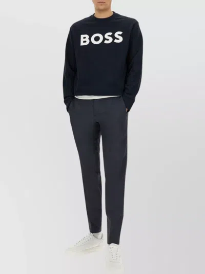 Hugo Boss Boss Webasiccrew Sweatshirt In Blue