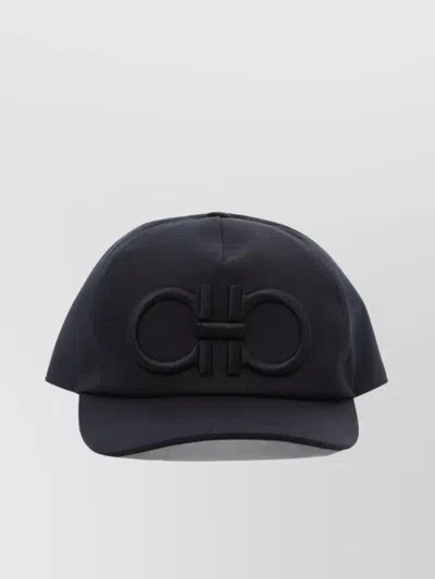 Ferragamo Gancini-embroidered Baseball Cap In Black