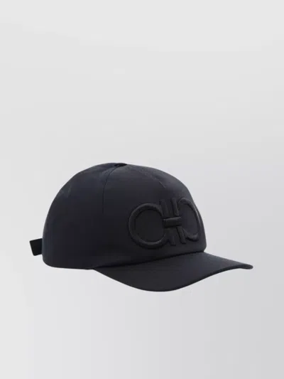 Ferragamo Gancini-embroidered Baseball Cap In Black