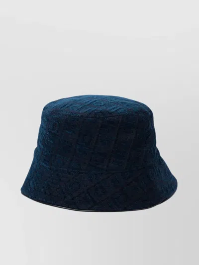 Ferragamo Patterned Textured Wide Brim Hats