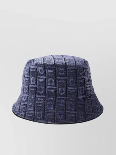 Ferragamo Logo Jacquard Cloche Hat In Blue