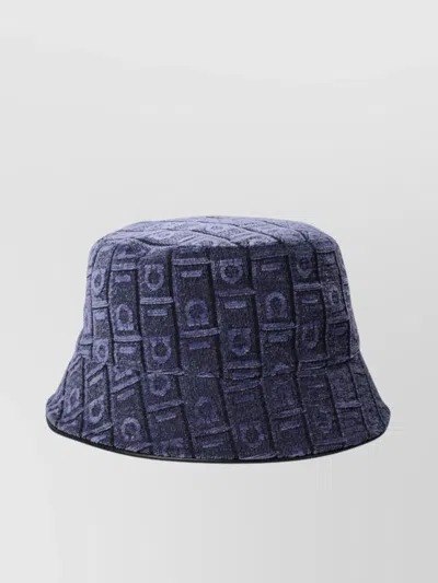 Ferragamo Logo Jacquard Cloche Hat In Blue