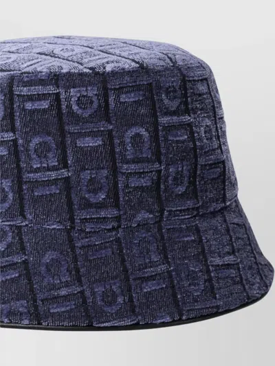 Ferragamo Logo Jacquard Cloche Hat In Blue