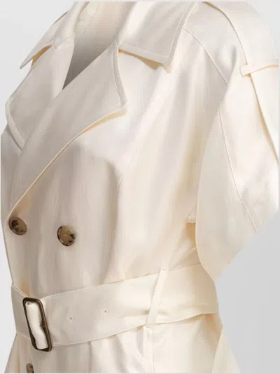 Burberry Trench Dress Viscose Belted Double-breasted Epaulettes In Neutral