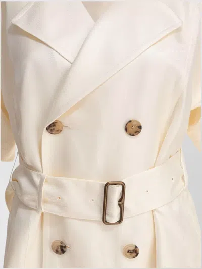 Burberry Trench Dress Viscose Belted Double-breasted Epaulettes In Neutral
