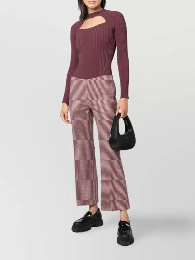 P.a.r.o.s.h Houndstooth Pattern Flared Ankle-length Trousers