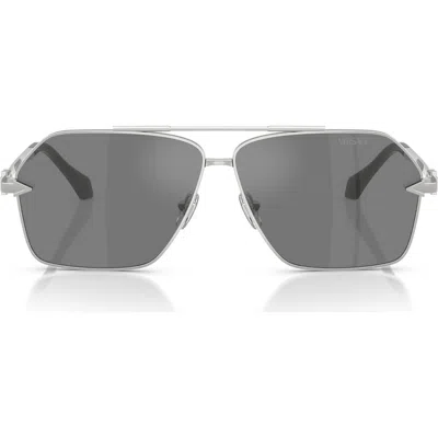 Versace Pilot-frame Sunglasses In 银色